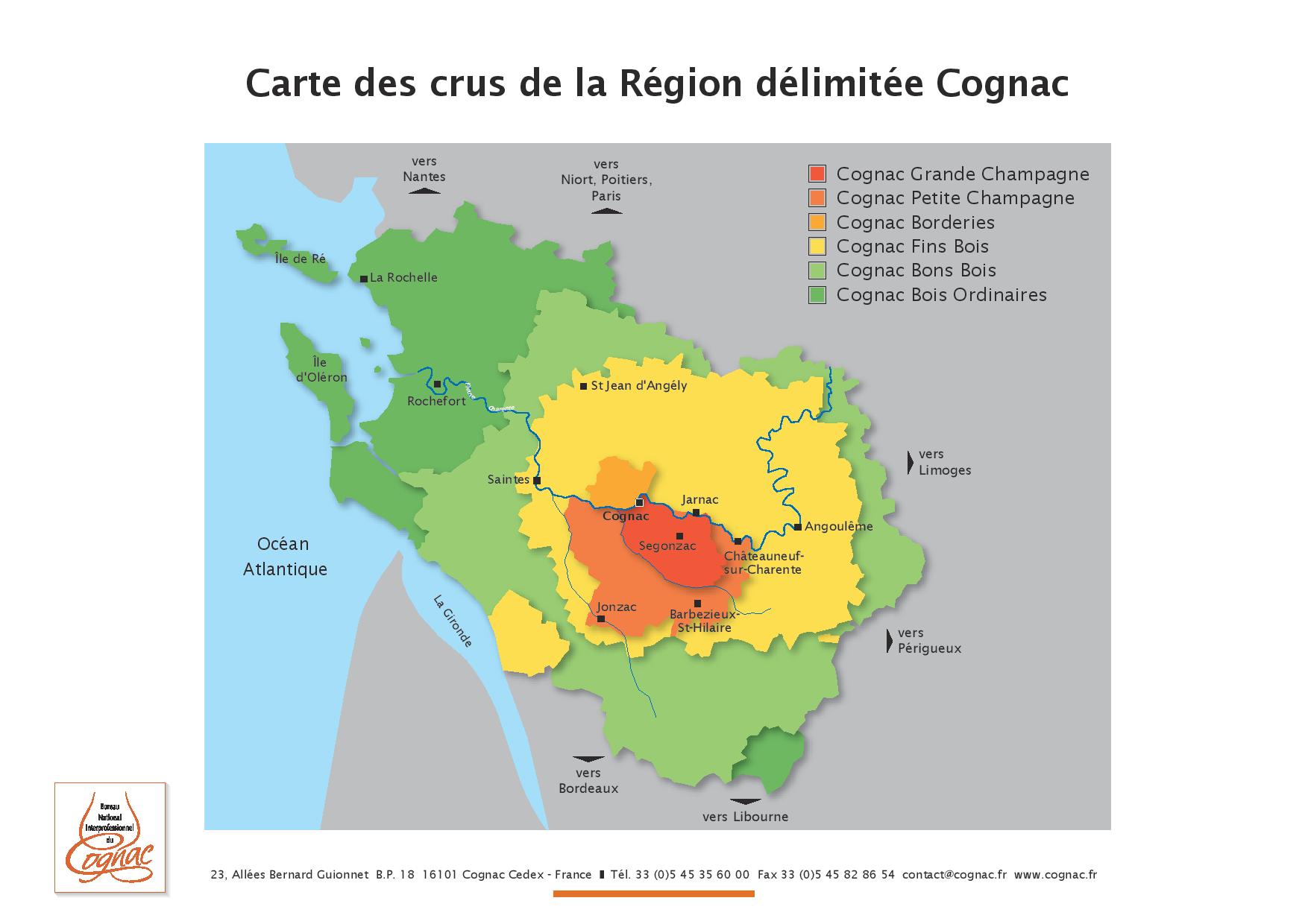 map of cognac